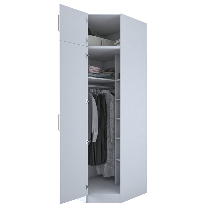 Hanah Home Armario Blanco con Estanterías Hanah Home Armario Blanco con Estanterías